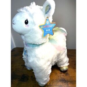 FAO Schwarz 12” LED Alpaca Plush Toy with Sound – Light Up Cream Llama Gift